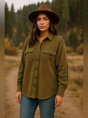 Urban Daisy Waffle Knit Oversized Button Down NWT